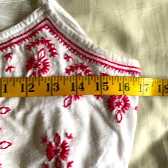 Garage White Sleeveless Camisole With Red Embroidery, Size L - Picture 9 of 10